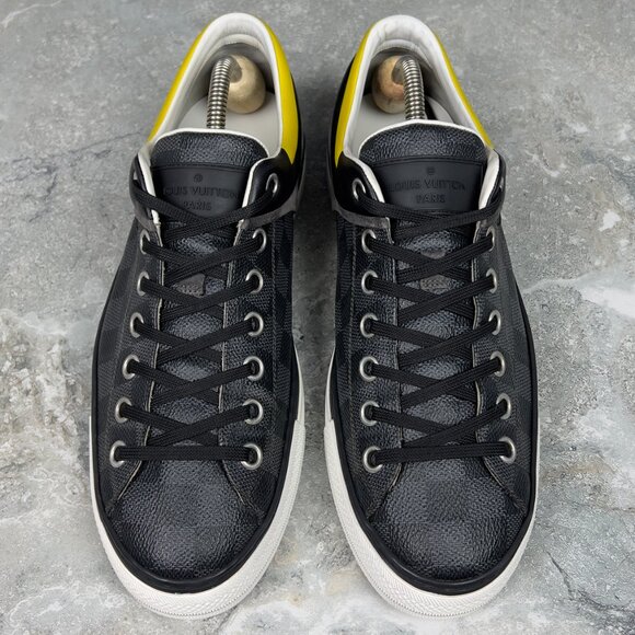 Louis Vuitton Twister Trainers Gray Damier Suede Canvas Leather 7 LV 8 US 41 EU - Picture 5 of 12